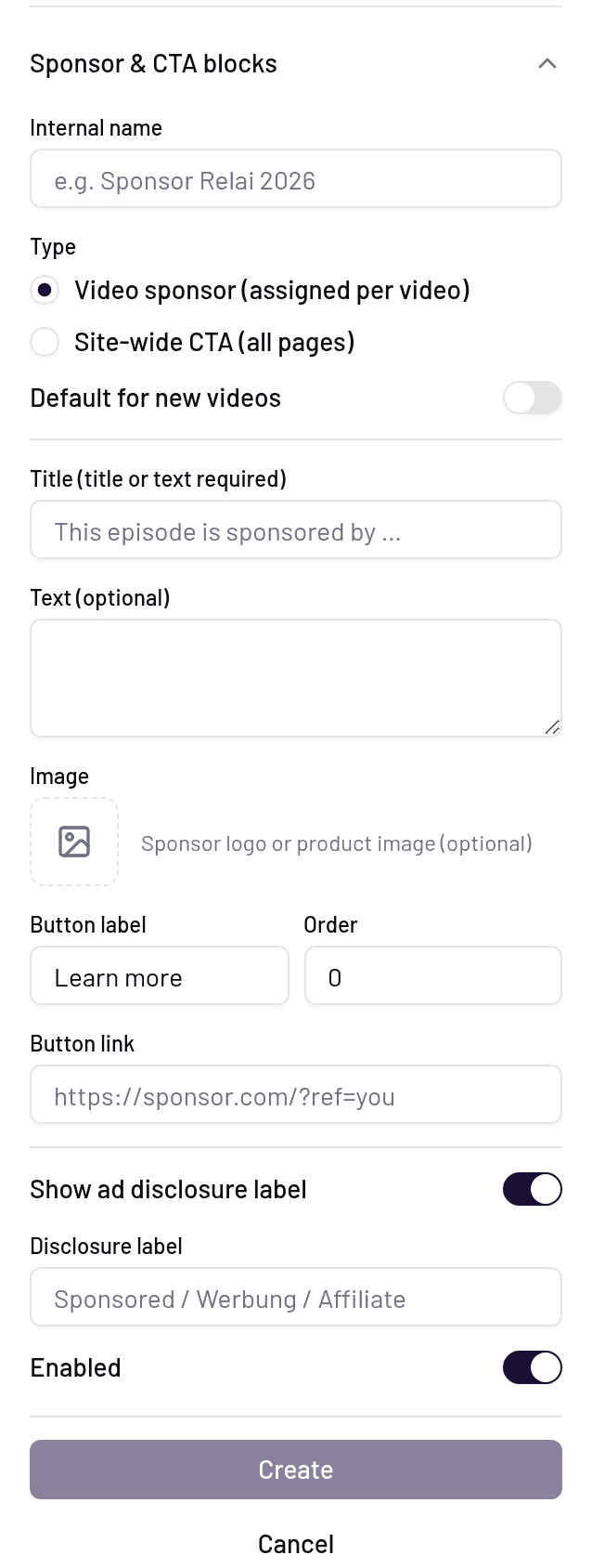 Editing promo block content