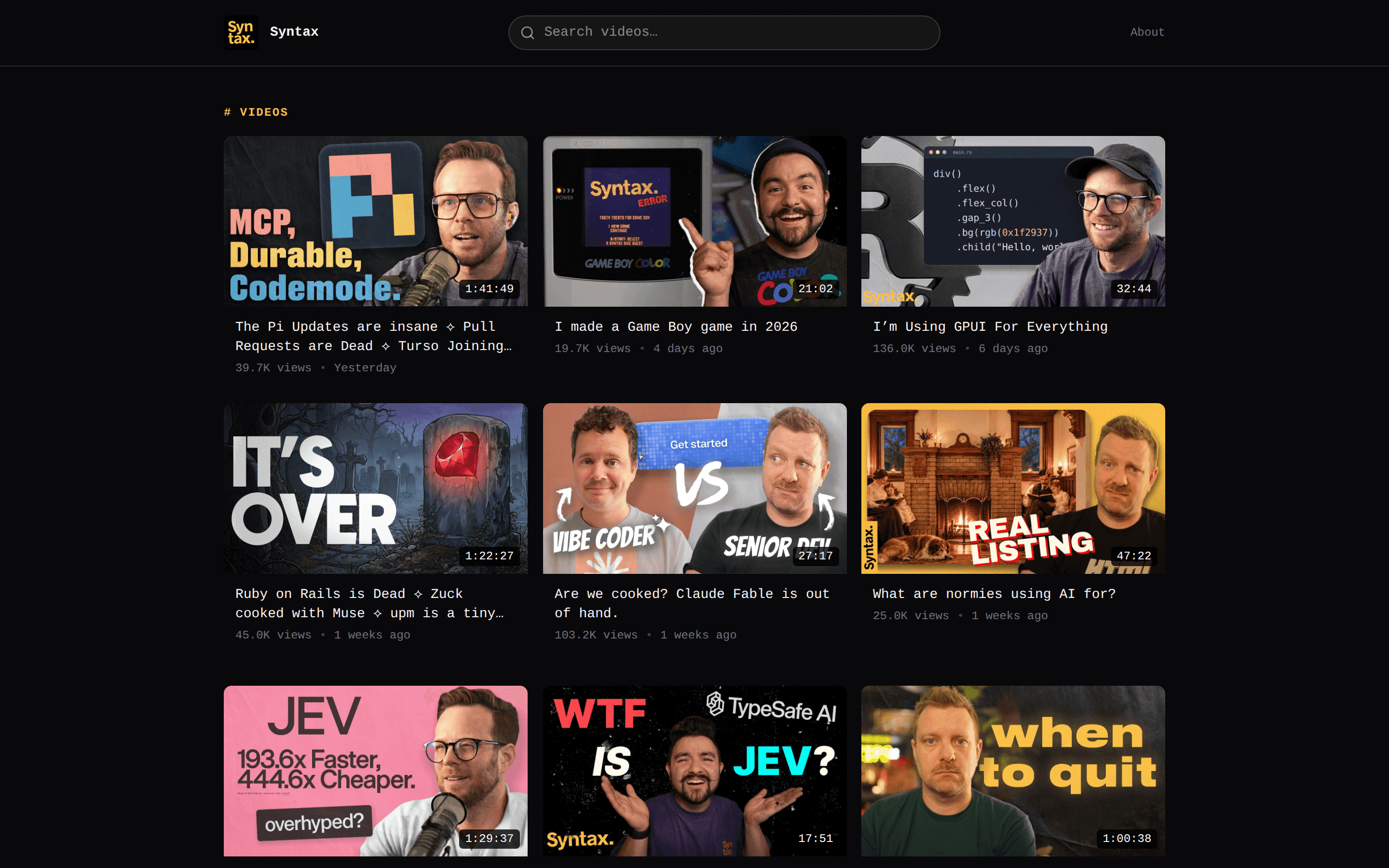 A preview of the finished website homepage